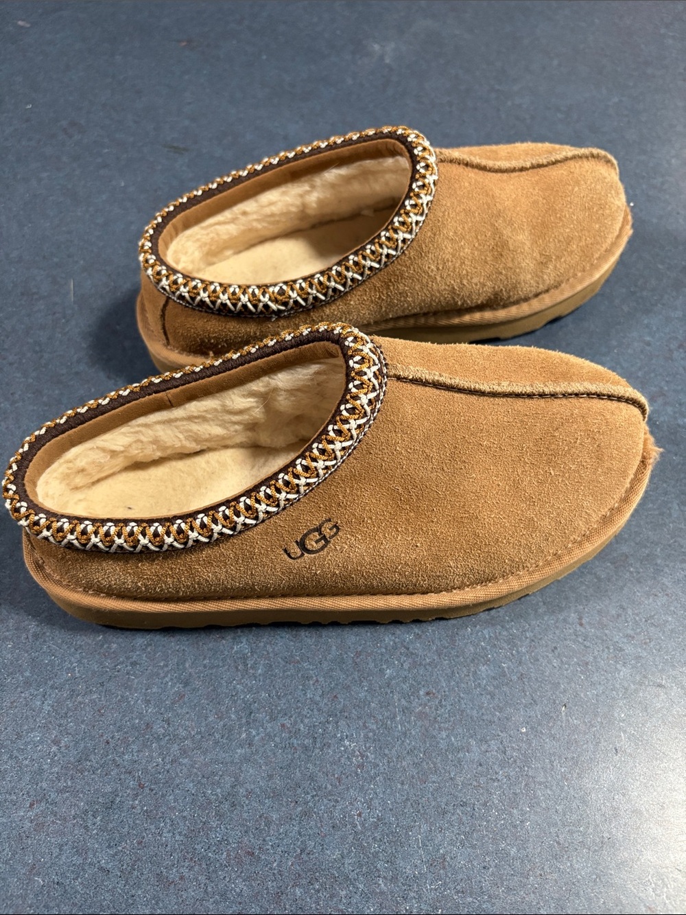 UGG Chestnut Suede Slip-On Shearling Clog
